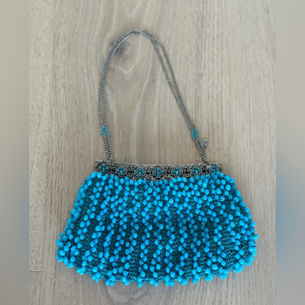 Clara Kasavina turquoise beaded mini bag
